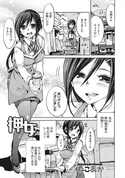 【エロ漫画】マナーの悪い乗客たちに狙われた美人車内販売員が、限定の弁当がないなら別のものを食わせろと襲われて集団レイプされる！